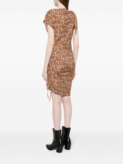 MARANT ÉTOILE Jeffy abstract-print dress - Brown