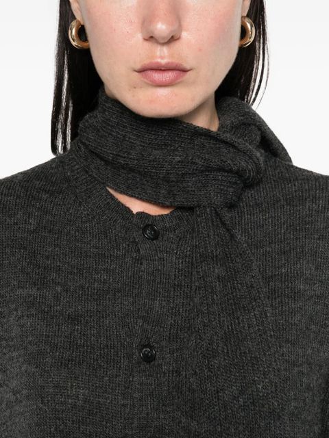 MM6 Maison Margiela buttoned tie-neck cardigan - Grey