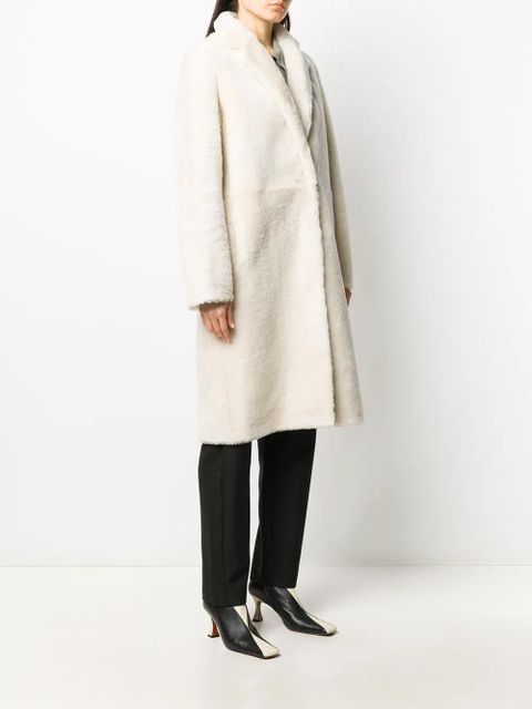 Yves Salomon fitted single-breasted coat - Neutrals
