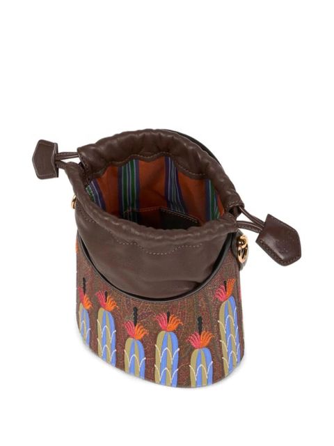 ETRO x Agostino Iacurci small Saturno bucket bag - Brown