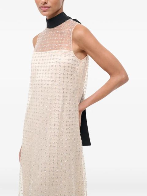STAUD Albee tie-embellished maxi dress - Neutrals