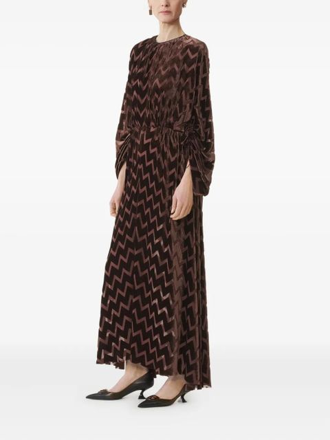 Lanvin chevron-pattern maxi dress - Brown