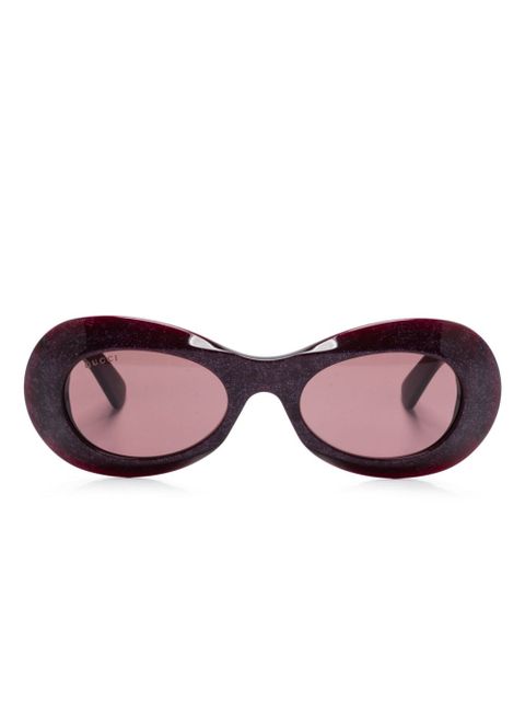 Gucci Eyewear oval-frame sunglasses - Purple - zdjęcie produktu nr 1