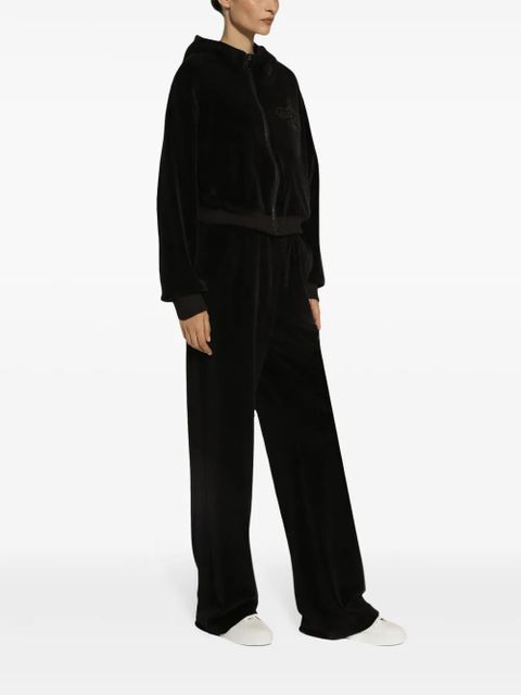 Dolce & Gabbana logo-embroidered hoodie - Black