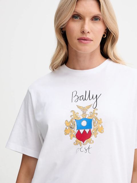 Bally t-shirt bawełniany damski kolor biały WJE087