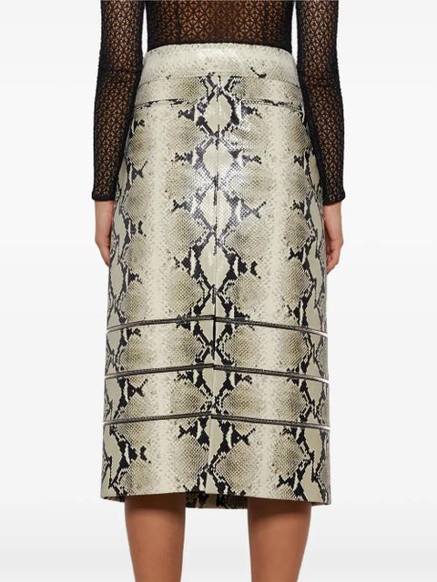 KHAITE Isla leather midi skirt - Neutrals - zdjęcie produktu nr 2