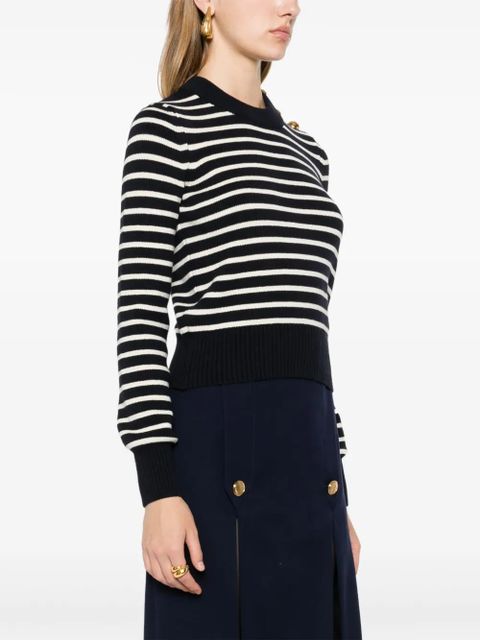 AMI Paris ribbed-knit striped jumper - Blue