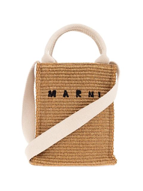 Marni woven raffia tote bag - Neutrals - zdjęcie produktu nr 1