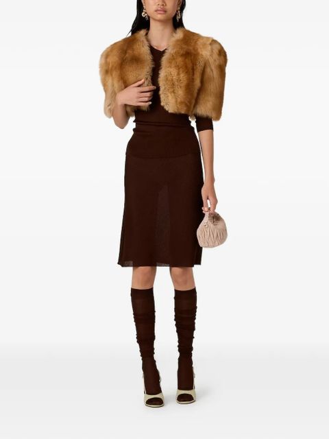 Miu Miu ribbed long-sleeve T-shirt - Brown - zdjęcie produktu nr 2