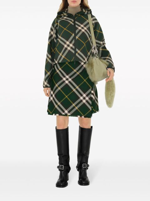 Burberry check-pattern zip-up jacket - Green