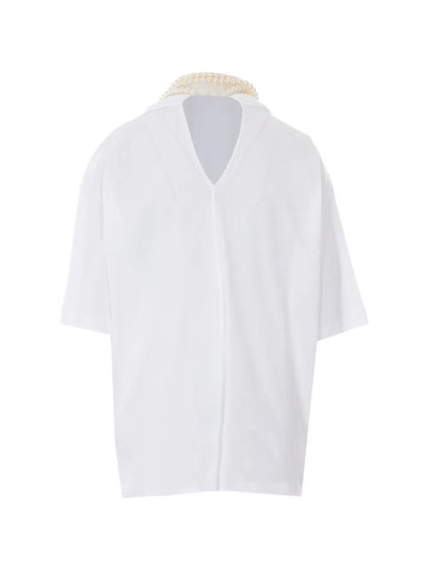 Eleh pearl-necklace T-shirt - White