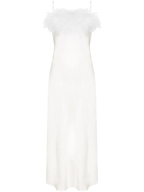 Sleeper Boheme feather-trim slip dress - White - zdjęcie produktu nr 1