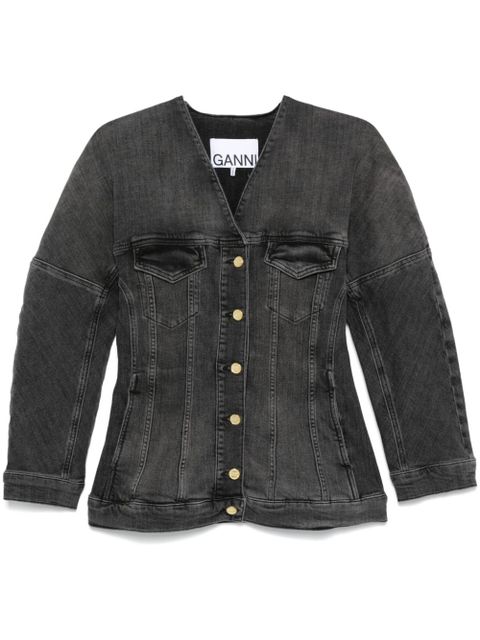 GANNI washed denim jacket - Black