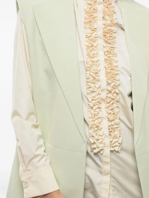Jil Sander raw-edge sleeveless blazer - Green