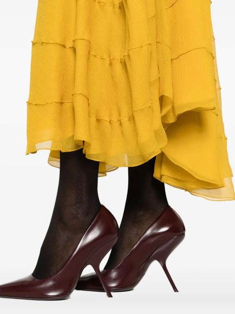 Saint Laurent tiered ruffled dress - Yellow