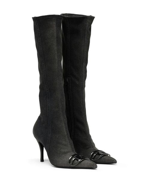 Diesel D-Venus Kb D 90mm denim knee-high boots - Black - zdjęcie produktu nr 2