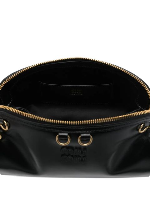 Miu Miu logo-embossed shoulder bag - Black
