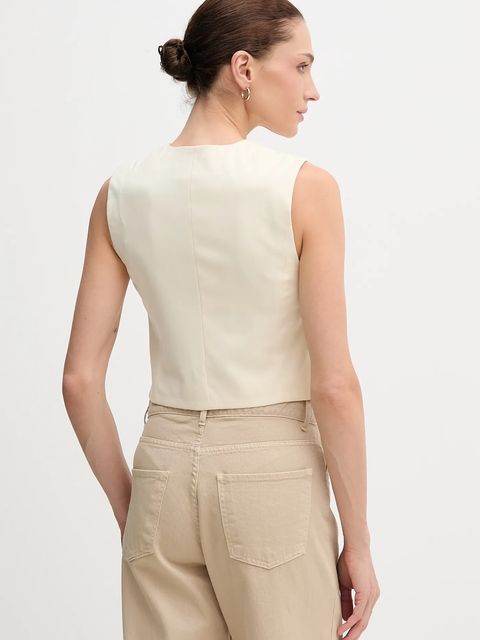 United Colors of Benetton kamizelka kolor beżowy jednorzędowa 2YVXDJ011 - zdjęcie produktu nr 2