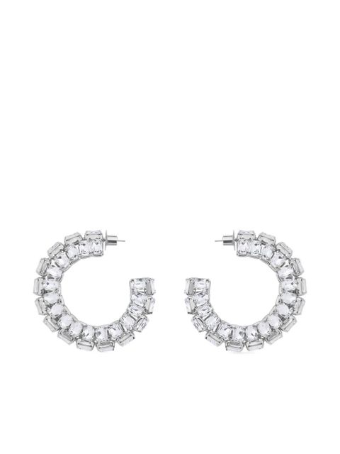 AREA crystal hoops earrings - Silver