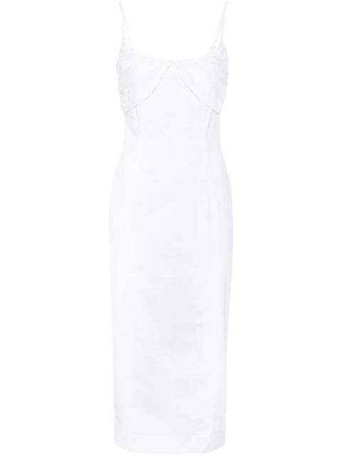 ROTATE BIRGER CHRISTENSEN shirred-panel poplin midi dress - White