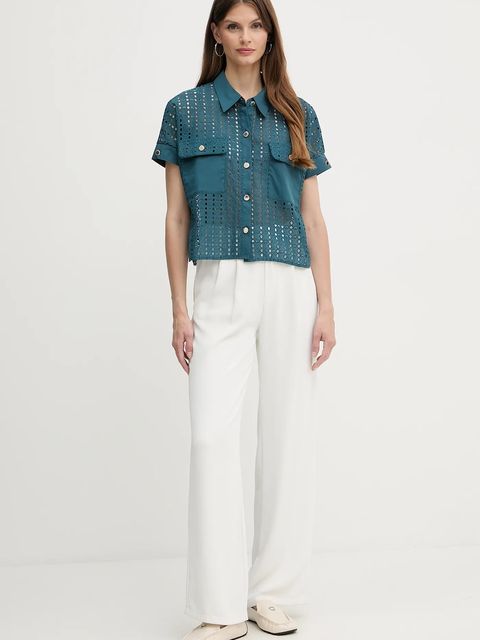 Morgan koszula damska kolor zielony relaxed z kołnierzykiem klasycznym CITILI - zdjęcie produktu nr 2