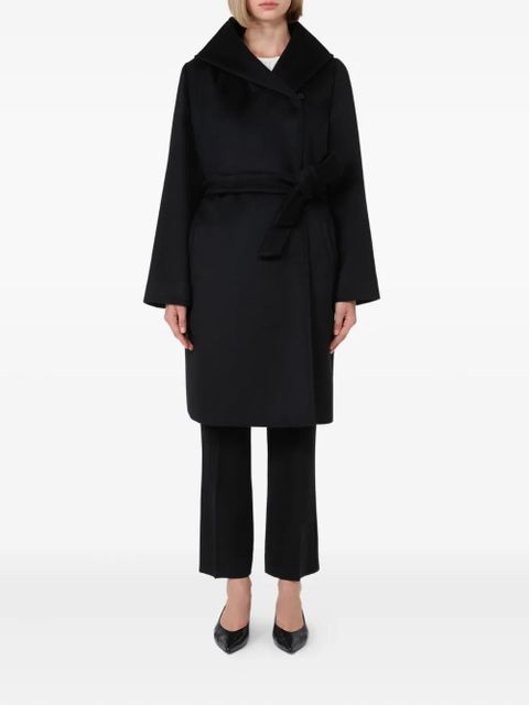 Max Mara hooded belted coat - Black
