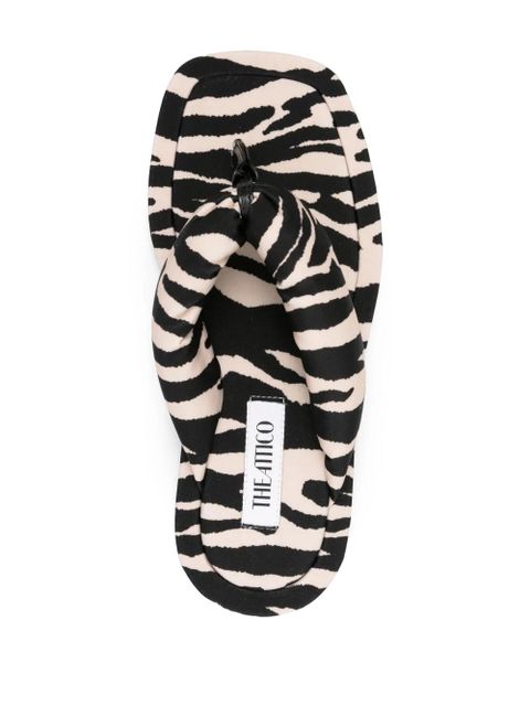 The Attico zebra-print square slides - Neutrals - zdjęcie produktu nr 2