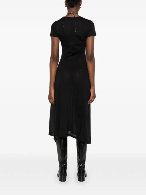 OUR LEGACY Ragged short-sleeves midi dress - Black