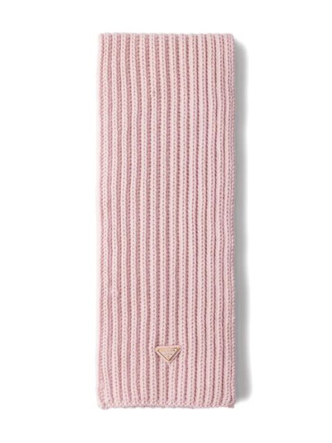 Prada enameled triangle rib knit scarf - Pink - zdjęcie produktu nr 1