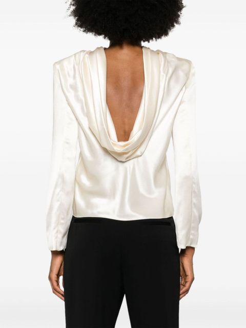 Saint Laurent cowl-back silk blouse - White - zdjęcie produktu nr 2
