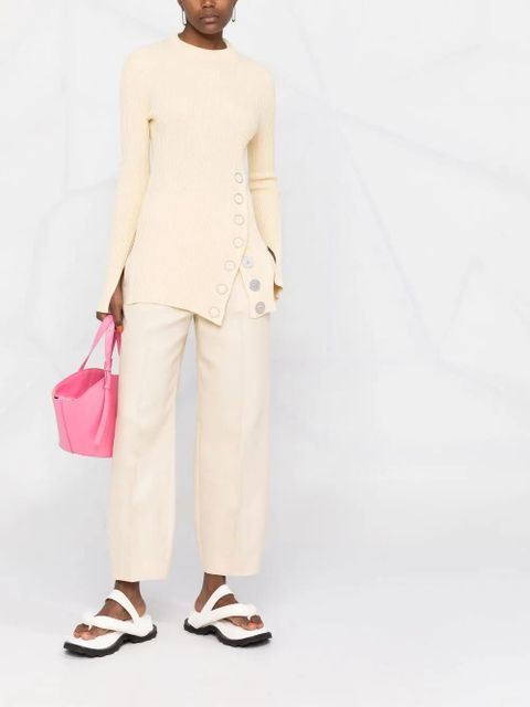 Jil Sander snap-button ribbed top - Neutrals - zdjęcie produktu nr 2