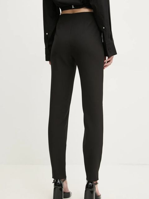 Moschino Jeans spodnie damskie kolor czarny dopasowane high waist 0302 3225