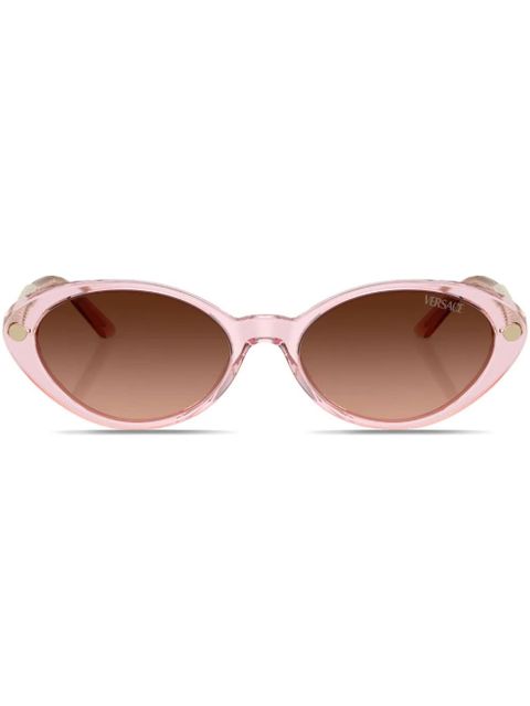 Versace Eyewear Greca-plaque oval-frame sunglasses - Pink - zdjęcie produktu nr 1