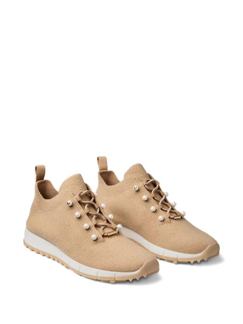 Jimmy Choo Veles pearl lace-up sneakers - Neutrals