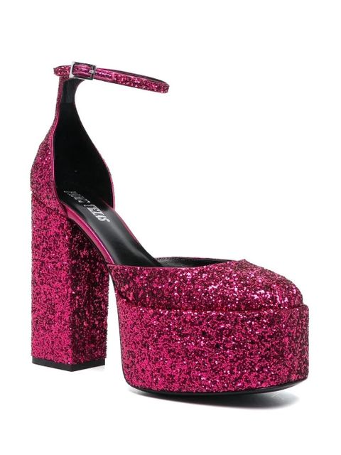 Paris Texas 140mm glitter-embellished platform pumps - Pink - zdjęcie produktu nr 2