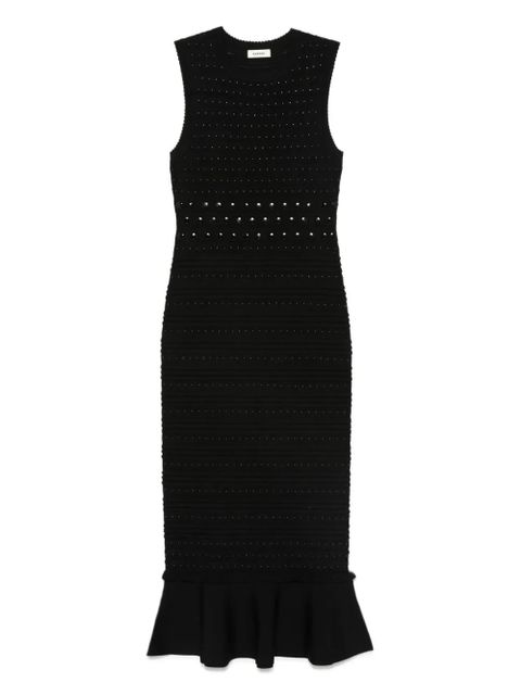 SANDRO textured-knit flared midi dress - Black - zdjęcie produktu nr 1