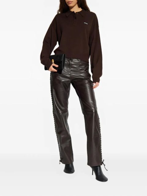 ROTATE BIRGER CHRISTENSEN logo-patch polo top - Brown - zdjęcie produktu nr 2