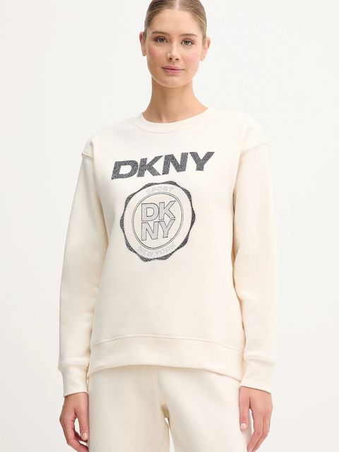 Dkny bluza damska kolor beżowy z nadrukiem DP5T1340 - zdjęcie produktu nr 1