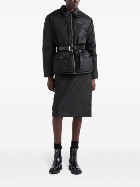 Prada triangle logo belted jacket - Black - zdjęcie produktu nr 2