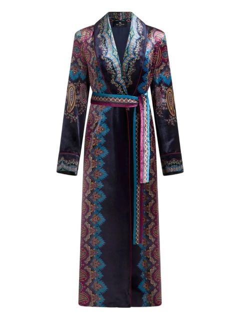 ETRO paisley-print velvet robe - Blue - zdjęcie produktu nr 1
