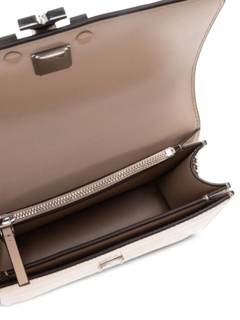 Tory Burch small Eleanor crocodile-embossed shoulder bag - Neutrals