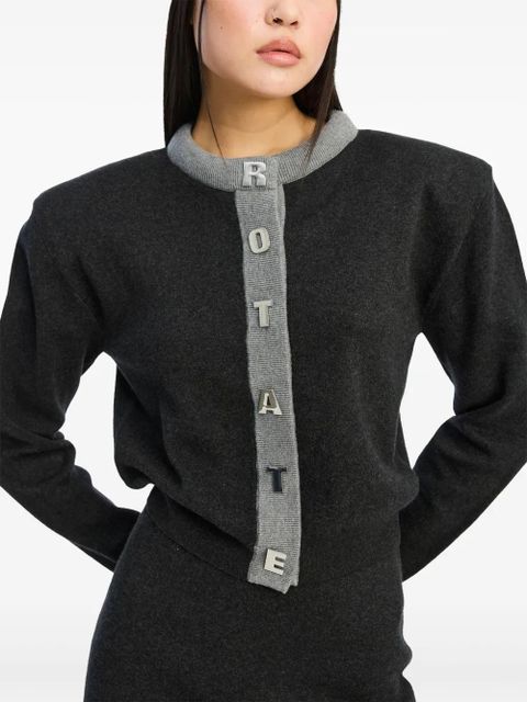 ROTATE BIRGER CHRISTENSEN logo-lettering cardigan - Grey - zdjęcie produktu nr 2