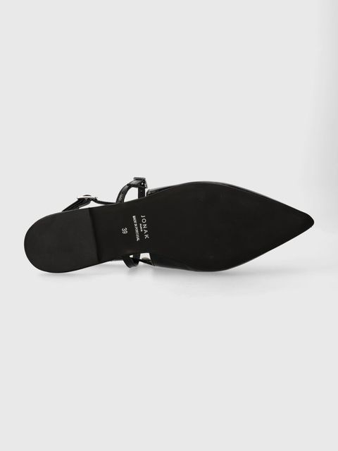 Jonak baleriny skórzane DURA kolor czarny z odkrytą piętą 3400226