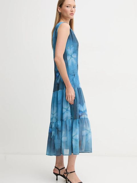 Sandro Ferrone sukienka kolor niebieski midi rozkloszowana S32XBEMABELLE - zdjęcie produktu nr 2