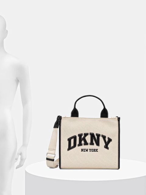 Dkny torebka bawełniana kolor beżowy R52AGR57
