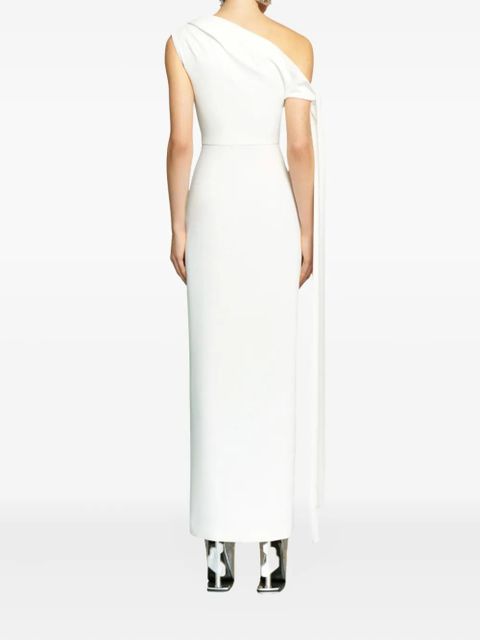Solace London Irina one-shoulder draped maxi dress - White
