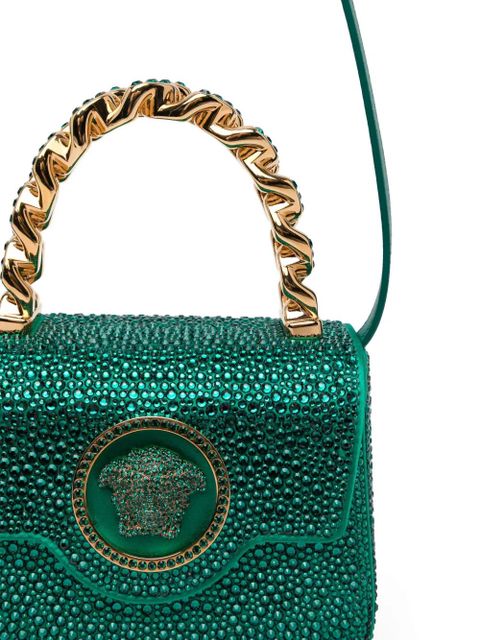 Versace chain medallion satchel - Green