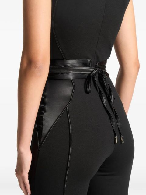 Manière De Voir satin-trim jumpsuit - Black