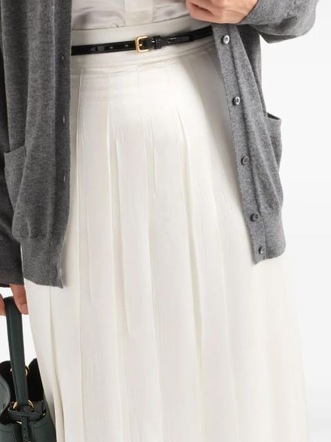 Prada pleated satin maxi skirt - White