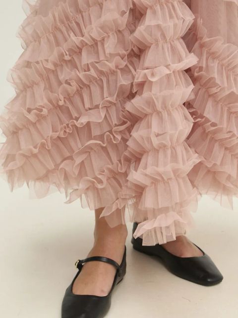 Answear.LAB spódnica kolor pomarańczowy maxi rozkloszowana